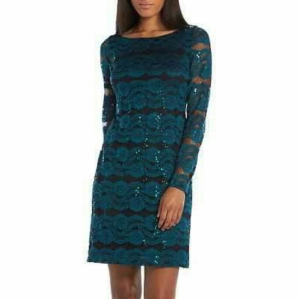 Jessica Howard NWT Sequined Lace Sheath Dress.